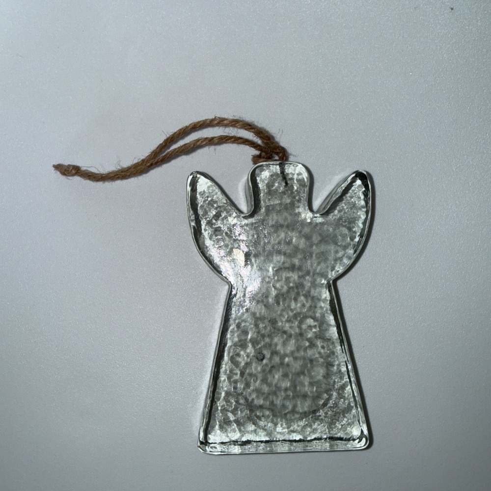 Recycled Glass Angel Figurine Window Sill Ornament Suncatcher 5x3.5x1" Heavy